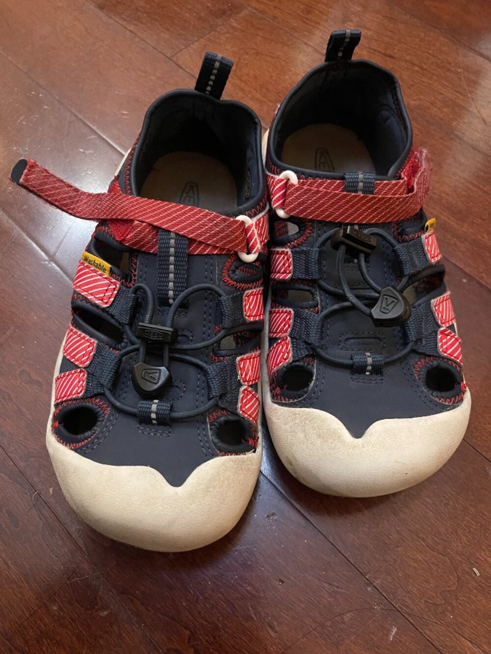 KEEN Newport H2 Kids Sandals Size 2 Red Navy Water Shoes - Picture 5 of 7